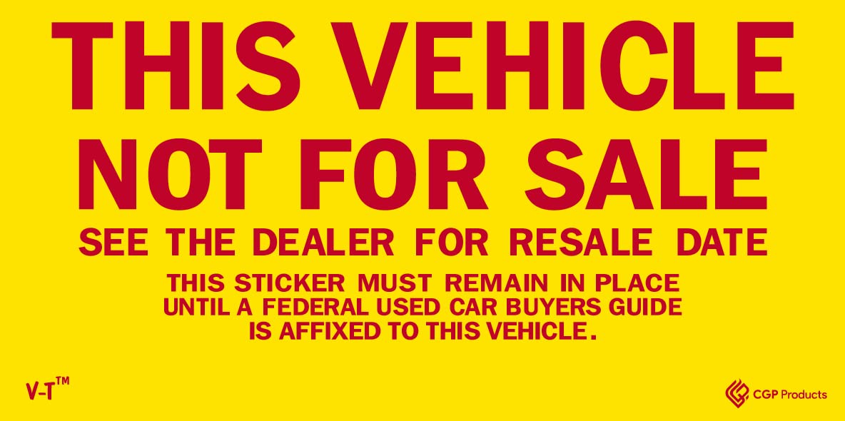 Amazon.com: This Vehicle is Not for Sale Car Dealer Stickers | 100